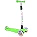BELEEV Kids Scooters 3 Wheel, Kick Scooter for Boys Girls Toddlers, Adjustable Height, Lean to Steer, Extra-Wide Board, PU Light Up Wheels for Children Birthday Present Toys Ages 3 to 12 (Green)