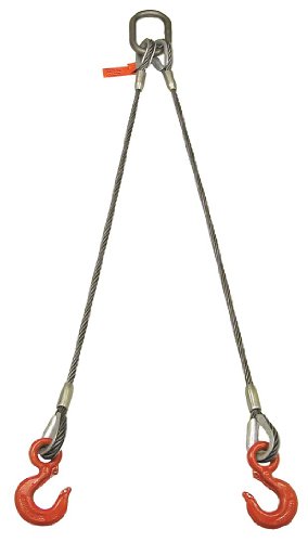Liftall 14I2LBX13 2 Leg Bridle Wire Rope Sling, 1/4" x 13', 6 x 19 IMP