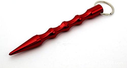LKHE Alloy Solid Pen Shape Stick Self-defense Keychain (red)