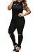 Women's 1PC Trendy Jumpsuit Sleeveless Broken Hole Waisted Club Long Romper Outfit, Large, Black Zipper