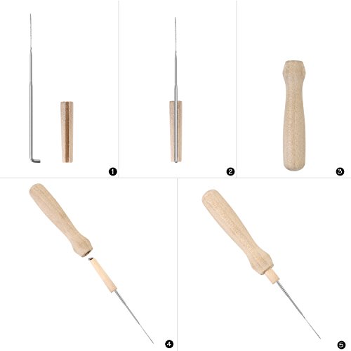Hongfei Needle Felting 7set Kits Soledi Needle Felting Starter Kits Wool Felt Tools Mat with Scissor, Needle Craft, Storage Plastic Box
