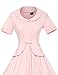 GownTown Women's Vintage 1950s Retro Rockabilly Peplum Dresses Pink