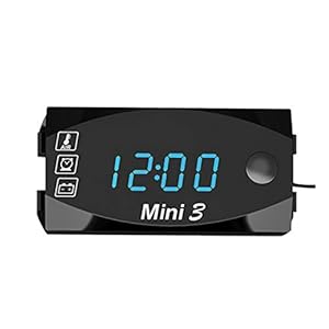 Betteros Motorfiets LED Klok, Motorfiets Elektronische Klok Thermometer Voltmeter Drie-In-Een Digitale Display IP67…
