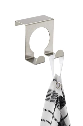 WENKO 8411100 Kitchen and Door Double Hook, Stainless steel, 5 x 5 x 5 cm, Silver matt