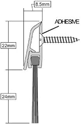 Stormguard 914 mm Draught Excluder Cover Clip Bottom Door Brush Seal Chrome view 3