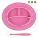 Silicone Plate - Suction Plates for Baby/Toddlers Divided Plate, Fits Most Highchair Trays BPA Free (Pink)
