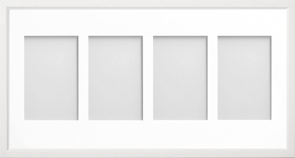Frame Company Drayton Multi Aperture Photo Frame, White, 20x10 for 6x4 inch (x4)