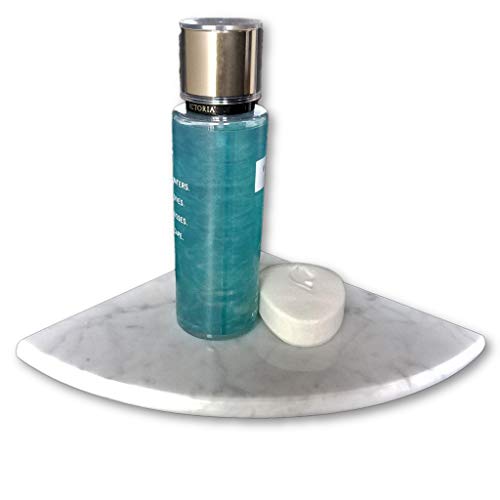 8" Marble Shower Corner Shelf Soap Dish (Carrara Bianco) Natural Stone Bathroom Caddy Bath