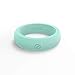 QALO Women's Rubber Silicone Ring, Classic Silicone Wedding Ring for Women, Breathable, Durable Engagement Silicone Band, 5.5mm Wide 2.5mm Thick, Aqua Foxfire, Size 5