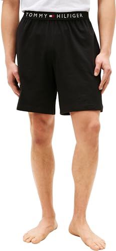 Herren Lounge Shorts Jersey aus Stretch-Baumwolle, Schwarz (Black), M