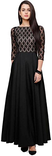 aroma lifestyle women's crepe and net maxi dress