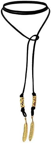 SOHO Black Vegan Leather Wrap Choker Necklace For Women and Girls