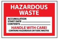 Hazardous Waste Vinyl Labels - Hazardous Waste Handle With Care (HW19)