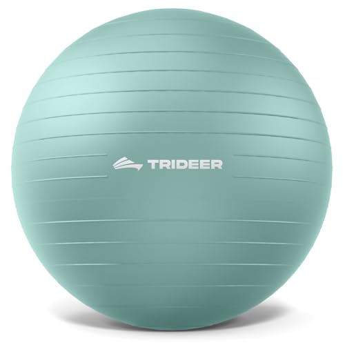 Trideer Gymnastikball – Ergonomischer Sitzball für Büro & Zuhause, Yoga Ball/Pilates Ball für Training, Rückenschule, Anti-Burst mit Pumpe (Minzgrün, XL (68-75c