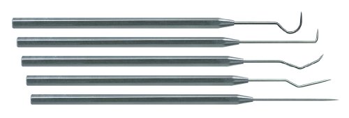 Moody Tools55-0296 5-Piece 25 mil Precision Probe Set | Includes Straight, Single Bend, Long Double Bend, Triple Bend, Hook