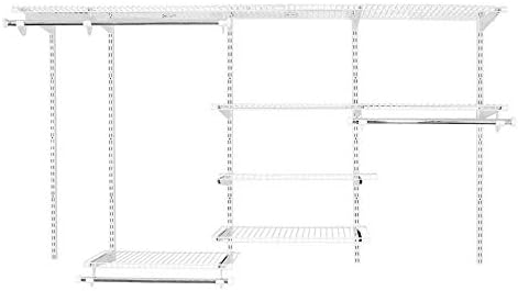 Rubbermaid 2062104 Fasttrack 4 to 8 Foot Wide Adjustable Wire Custom Closet Configuration Organizer