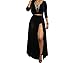 TomYork Black Sheer Slit Panty Luxe Maxi Skirt(Size,L)