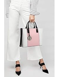 Dasein bolsa de diseño para laptop, grande, con estructura y manija superior, cartera de mano, cartera bandolera