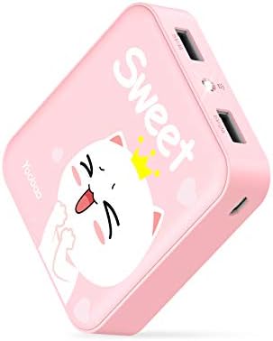 Yoobao Portable Charger 10000mAh Power Bank External Battery Pack Powerbank Cell Phone Battery Backup Charger with Dual USB Output Comaptible Cellphone Smartphones – Pink Sweet