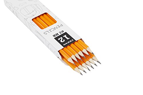 #2 HB Pencils - Wood Cased Yellow Pencils - Pre-sharpened - Box of 144 by Cezan