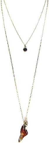 Madison Kate Fashion Trendy Layering Stone Wish Bone Crystal Beads Native Pendant Necklace