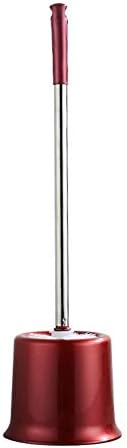 Toilet Brush Holder,Stainless Steel Long Handle Toilet Brush,Bathroom No Dead Angle Toilet Brush Set-red