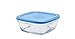 Duralex Made In France Lys Square Bowl with Lid, 40-Ounce