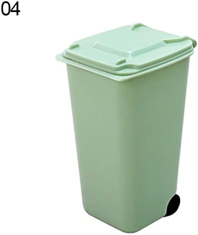 angel3292 Hot sale Mini Wheelie Trash Can Storage Bin Desktop Organizer Pen Pencil Cup Creative