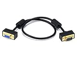 Monoprice 1.5ft Ultra Slim SVGA Super VGA 30/32AWG M/F Monitor Cable w/ ferrites (Gold Plated Connector)
