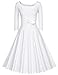 MUXXN Women's 1950's Vintage Scoop Neck 3/4 Sleeves Cocktail Swing Dress