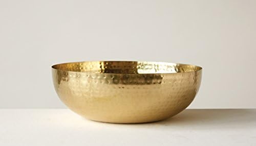 Gold Spherical Steel Bowl Handcrafted in 2023 - 14 Inch