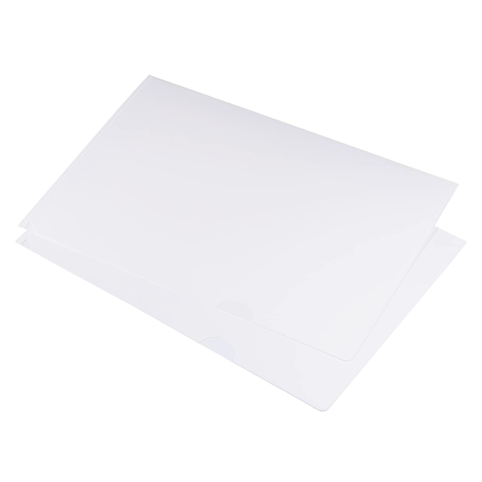 PATIKIL L Type Folders, 6 Pack A4 Plastic Clear File Project Pocket Document Jacket Sleeve for Office, White