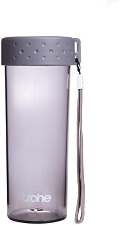 Trohe BPA-Free Sport Water Bottles 17 oz, Non Toxic Plastic, Reusable, Leak Proof Twist Off Cap, Simple Shape, Wide Mouth Bottle(Simple is Unique), Elegant Plastic Water Cup (Gray)