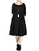Mordenmiss Women's New Fall Round Neck Large Hem Pullover Dress (Black) One Size