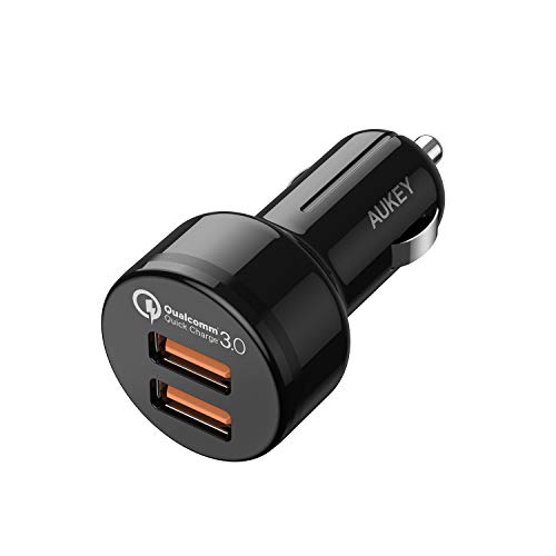 Fast Car Charger, AUKEY 36W Dual Port Quick Charge USB Cell