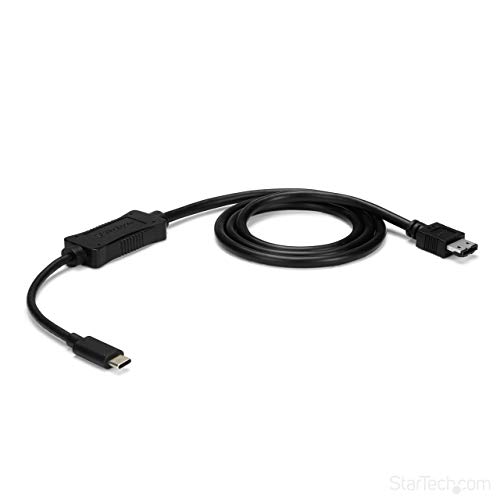 StarTech.com USB C to eSATA Cable - 3 ft / 1m - 5Gbp - for HDD/SSD/ODD - External Hard Drive Adapter - USB 3.0 to eSATA Converter (USB3C2ESAT3)