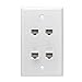 K-Musculo Ethernet Wall Plate, 4 Port Cat 6 RJ45 Keystone Female to Female Wall Plate Compatible with Cat7/6/6e/5/5e Ethernet Devices(2 x Screws Included)