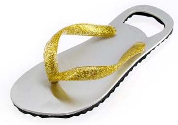 gold glitter flip flops