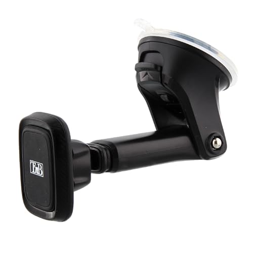 T'nB Sora Magnetic Car Phone Holder - 6 Powerful Magnets - Adjustable Arm - 360° Rotation - 2 in 1 Suction Cup - Carbon Finish - Black