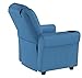 Flash Furniture Vana Vinyl Kids Recliner with Cup Holder, Headrest, and Safety Recline, Contemporary Reclining Chair for Kids, Supports up to 90 lbs., Light Blue