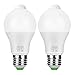 Sunnest Motion Sensor Light Bulbs, 10W E26 Motion Activated Dusk to Dawn LED Light Bulbs Motion Sensor Bulb Outdoor/Indoor for Front Door Porch Garage Basement Hallway Closet (Cold White 2 Pack)