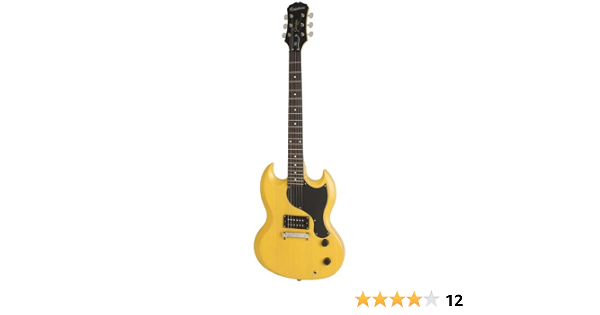 Amazon.com: Epiphone Ltd Ed sg-junior Worn para guitarra eléctrica, color  amarillo : Instrumentos Musicales