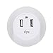 KMC-LED Light-Controlled Night Light with Light Sensor,wall outlet power splitter with 2 USB Wall Plate Charger 5V 2.1A,Bedroom Hallway Bathroom Living Room (Night Light with 2 USB)