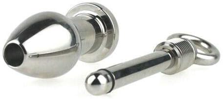 Bondage Masters Butt Plug Metal Tunnel Plug with Removable Core Plug, Silver, 2 Count (Pack of 1)