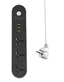 Regvolt Universal 3-Outlet Power Strip for 110v-250v Worldwide World Wide Travel with Surge 13 Amps (Euro Cord - 3 Outlet & 3 USB)