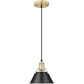 Brushed Bronze & Matte Black Small Pendant by Golden Lighting
