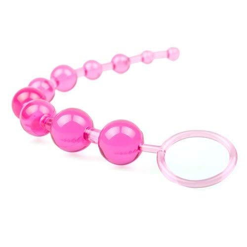 PleasureBoxxx Stimulating Butt Plug Anal Beads Sex Toy, Pink