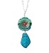 YInahawaii Handmade Bohemian glass Hawaiian Flower bead with sea glass carved leaf, a beautiful necklace with separate matching earrings in my store