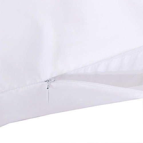 100% Cotton Pillow Protector - White Premium Down Proof - 400TC King Size, Set of 2 Pillow Protectors