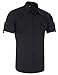 Fashion Smart Dress Shirts for Men Short Sleeve KL-1 CL4404,Black,Medium